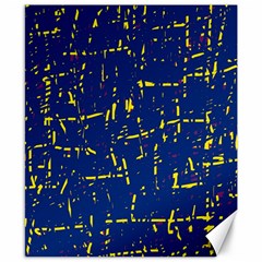 Deep Blue And Yellow Pattern Canvas 8  X 10  by Valentinaart