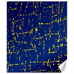 Deep Blue And Yellow Pattern Canvas 20  X 24  