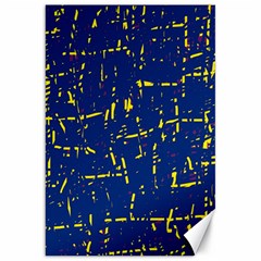 Deep Blue And Yellow Pattern Canvas 20  X 30   by Valentinaart