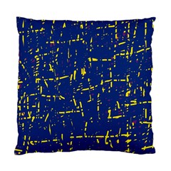 Deep Blue And Yellow Pattern Standard Cushion Case (two Sides) by Valentinaart