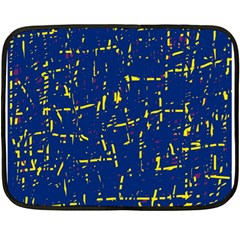 Deep Blue And Yellow Pattern Double Sided Fleece Blanket (mini)  by Valentinaart