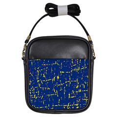 Deep Blue And Yellow Pattern Girls Sling Bags by Valentinaart