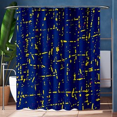 Deep Blue And Yellow Pattern Shower Curtain 60  X 72  (medium)  by Valentinaart