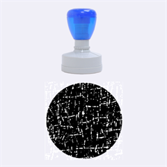 Deep Blue And Yellow Pattern Rubber Round Stamps (medium)