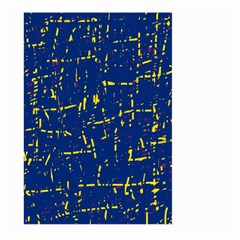 Deep Blue And Yellow Pattern Large Garden Flag (two Sides)