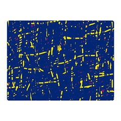 Deep Blue And Yellow Pattern Double Sided Flano Blanket (mini) 