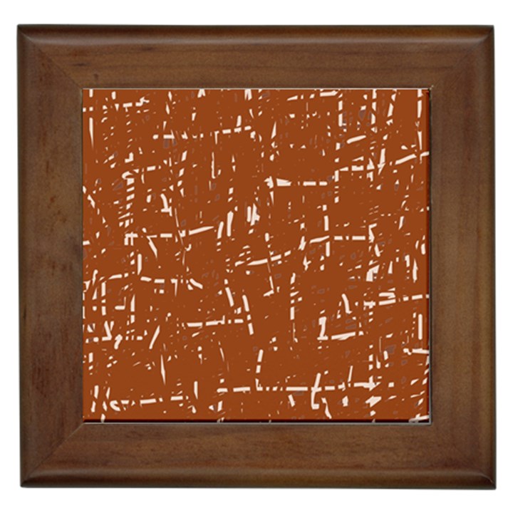 Brown elelgant pattern Framed Tiles