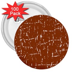 Brown Elelgant Pattern 3  Buttons (100 Pack)  by Valentinaart