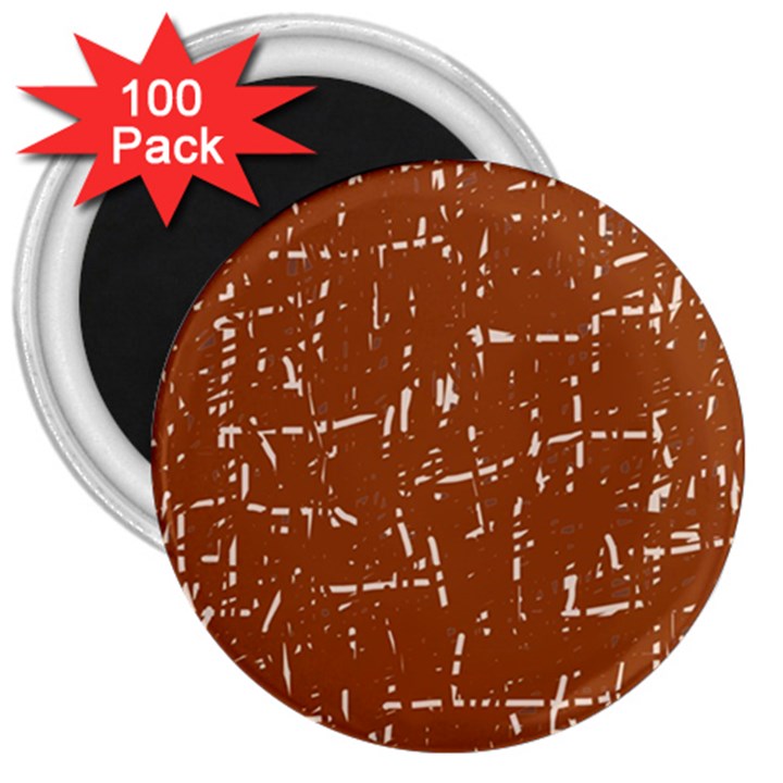 Brown elelgant pattern 3  Magnets (100 pack)