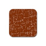 Brown elelgant pattern Rubber Square Coaster (4 pack)  Front