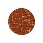 Brown elelgant pattern Rubber Coaster (Round)  Front