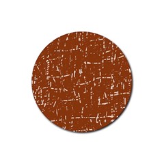 Brown Elelgant Pattern Rubber Round Coaster (4 Pack)  by Valentinaart