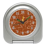 Brown elelgant pattern Travel Alarm Clocks Front