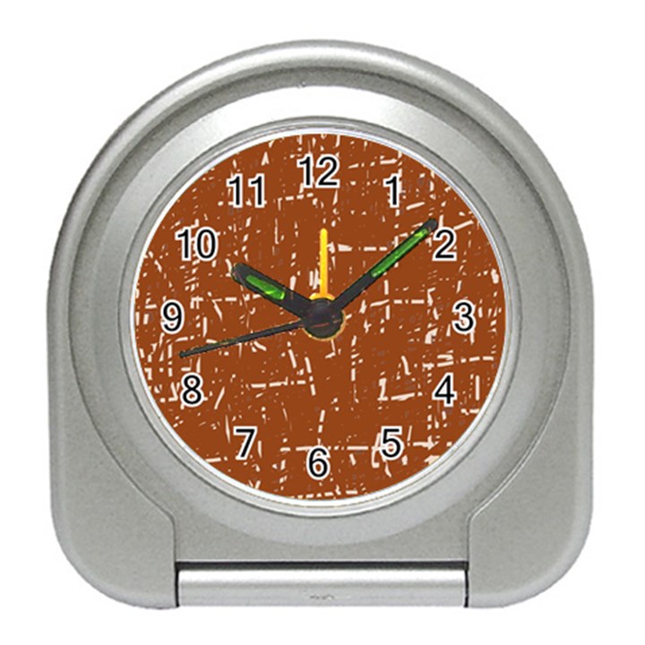 Brown elelgant pattern Travel Alarm Clocks