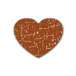 Brown elelgant pattern Rubber Coaster (Heart)  Front