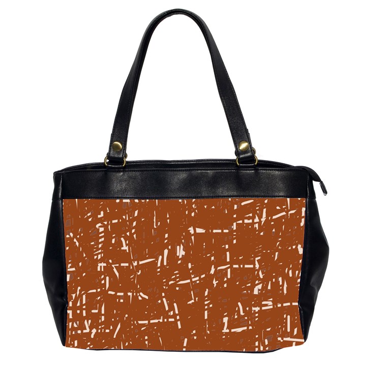 Brown elelgant pattern Office Handbags (2 Sides) 