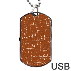 Brown elelgant pattern Dog Tag USB Flash (One Side)