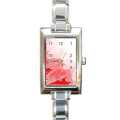 Red Pattern Rectangle Italian Charm Watch