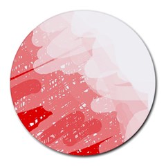 Red Pattern Round Mousepads