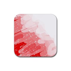 Red Pattern Rubber Coaster (square)  by Valentinaart