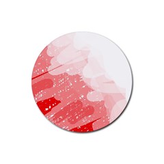 Red Pattern Rubber Coaster (round) 