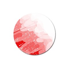 Red Pattern Magnet 3  (round) by Valentinaart