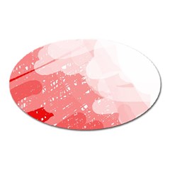 Red Pattern Oval Magnet by Valentinaart