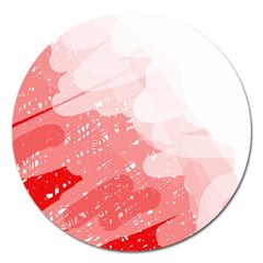 Red Pattern Magnet 5  (round) by Valentinaart