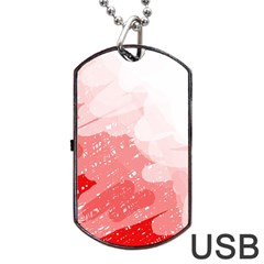 Red Pattern Dog Tag Usb Flash (two Sides) 