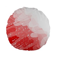 Red Pattern Standard 15  Premium Flano Round Cushions