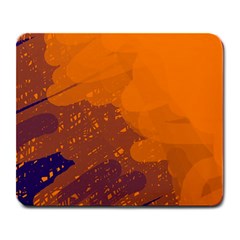 Orange And Blue Artistic Pattern Large Mousepads by Valentinaart