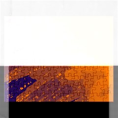 Orange And Blue Artistic Pattern Rectangular Jigsaw Puzzl