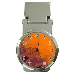 Orange And Blue Artistic Pattern Money Clip Watches