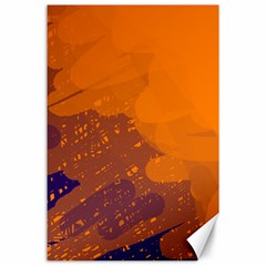 Orange And Blue Artistic Pattern Canvas 24  X 36 