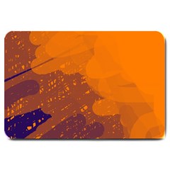 Orange And Blue Artistic Pattern Large Doormat 