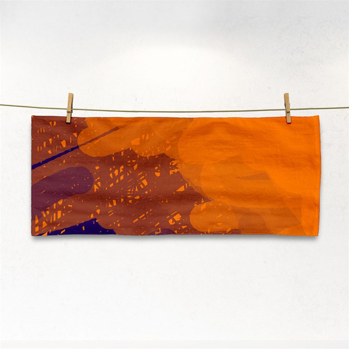 Orange and blue artistic pattern Hand Towel