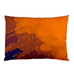 Orange And Blue Artistic Pattern Pillow Case by Valentinaart