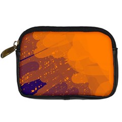 Orange And Blue Artistic Pattern Digital Camera Cases