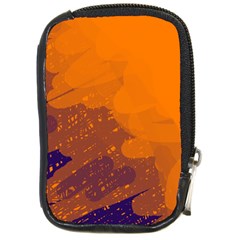 Orange And Blue Artistic Pattern Compact Camera Cases