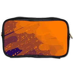 Orange And Blue Artistic Pattern Toiletries Bags