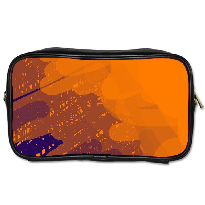 Orange and blue artistic pattern Toiletries Bags