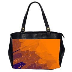 Orange And Blue Artistic Pattern Office Handbags (2 Sides) 