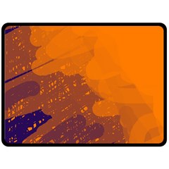 Orange And Blue Artistic Pattern Fleece Blanket (large) 