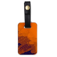 Orange And Blue Artistic Pattern Luggage Tags (one Side) 