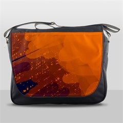 Orange And Blue Artistic Pattern Messenger Bags by Valentinaart