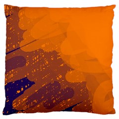 Orange And Blue Artistic Pattern Large Cushion Case (two Sides)