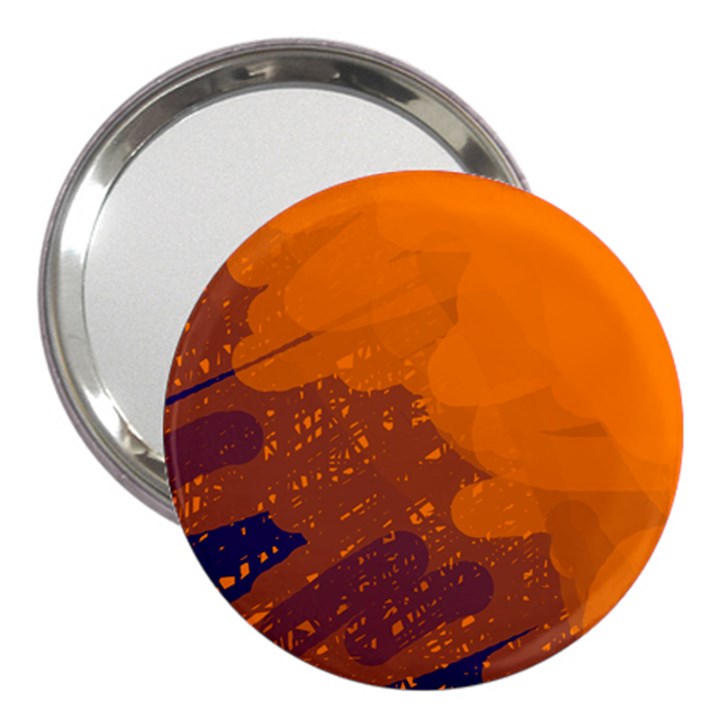 Orange and blue artistic pattern 3  Handbag Mirrors