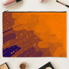 Orange And Blue Artistic Pattern Cosmetic Bag (xxxl) 