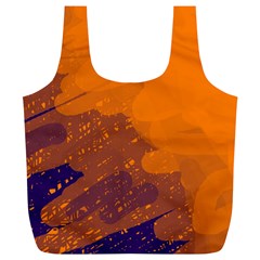 Orange And Blue Artistic Pattern Full Print Recycle Bags (l)  by Valentinaart