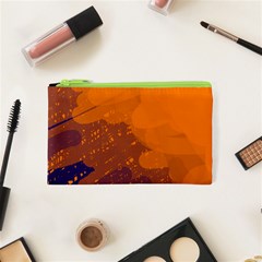 Orange And Blue Artistic Pattern Cosmetic Bag (xs)